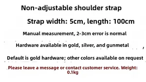 Detailed spec sheet showing 5cm width and 100cm length for ethnic style handbag straps