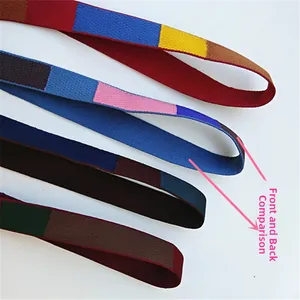 Detail showing front and back textures of the colorful adjustable wide crossbody bag straps