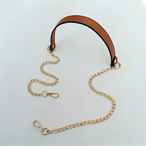 Universal PU leather and golden metal chain shoulder strap replacement for crossbody bags