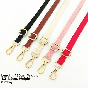 Adjustable 130cm narrow crossbody bag strap detail in various colors with gold hardware