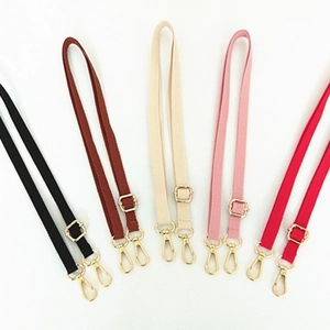 Adjustable canvas shoulder straps for handbags in five colors with golden metal hooks