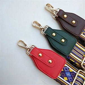 Wide ethnic style replacement bag straps with colorful patterns and gold lobster clasps
