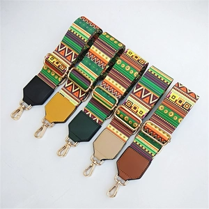 Adjustable Bohemian Ethnic Geometric Wide Bag Shoulder Strap Replacement For Women Crossbody Messenger Bag Accessory