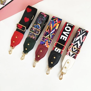Adjustable Wide Shoulder Strap For Women Bag Polyester Ethnic Geometric Floral Print Replacement Crossbody Bag Belt