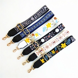 Ethnic Floral Wide Bag Strap Replacement Adjustable Jacquard Shoulder Strap Multicolor Universal Belt For Women Crossbody Purse