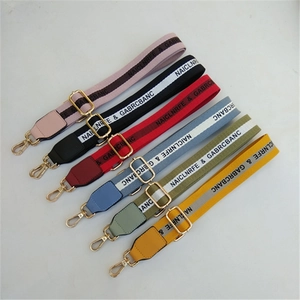 Fashion Adjustable Replacement Bag Strap Wide Shoulder Strap For Crossbody Handbag Multicolor Polyester Purse Strap With Gold Hooks