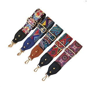 Adjustable wide canvas replacement shoulder straps with bohemian ethnic patterns