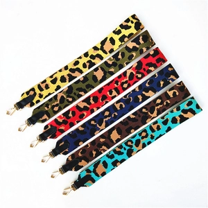 Bandoulière Large Imprimé Léopard en Polyester Sangle de Remplacement Avec Boucle Métal pour Accessoires Sac à Main Femme