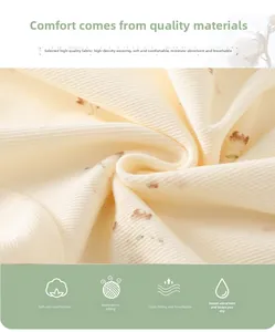 Detailed macro view of soft floral knit cotton fabric for baby long sleeve rompers