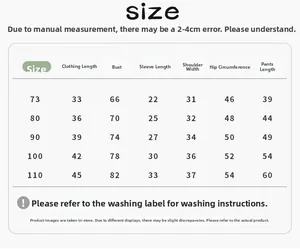 Detailed size chart for baby boys elephant hoodie set showing length and chest measurements