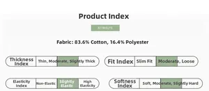 Spécifications détaillées du tissu en coton pour pantalon enfant avec épaisseur moyenne