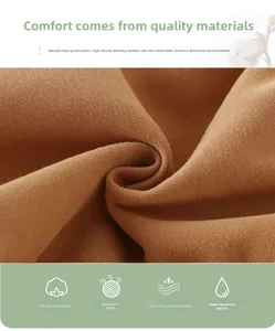 Detailed macro view of soft brown knit cotton fabric texture for baby sweatshirt set