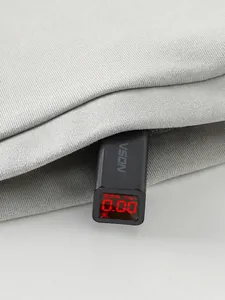 Gray baby boy tracksuit tested for zero fluorescent agents with safety detector
