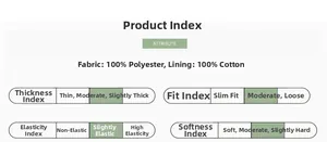 Detailed fabric chart showing 100% cotton lining and polyester material specs for boy's jacket