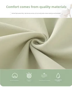 Detail of breathable high-density light green knitted fabric for baby girl autumn outfits
