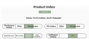 Infographic showing 73.6% cotton fabric composition and fabric performance specs for boys jeans