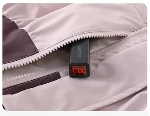 Detail der farblich abgesetzten Jacke mit Testanzeige für fluoreszierende Wirkstoffe