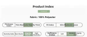 Detail specifications of 100% polyester baby padded romper showing fabric and fit attributes