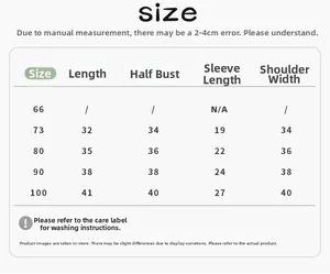 Detailed size chart for children fleece sweatshirts covering sizes 73 to 100 in cm