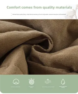 Close-up of high-density brown corduroy fabric showing soft and breathable texture