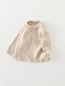 T-shirt à manches longues thermique beige minimaliste pour nourrissons et tout-petits