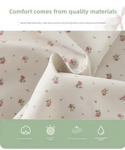 Détail du tissu en coton à haute densité avec imprimé floral doux pour bébés