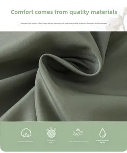 Detail of army green high-density woven fabric for baby winter coat with soft texture