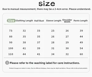 Toddler girls winter cotton set size chart for jacket and pants measurement guide