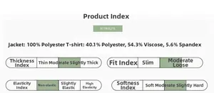 Tableau des tailles et détails du tissu 100% polyester pour ensemble d'hiver pour bambins
