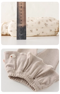 Detailed macro view showing the 6cm thickness of floral quilted cotton winter clothing