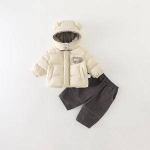 Ensemble d'hiver pour garçons avec veste rembourrée à capuche et pantalon chaud