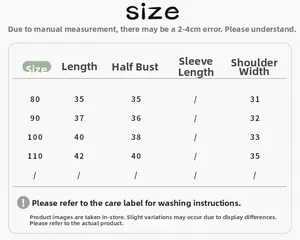 Tableau des tailles pour gilet d'hiver bébé fille avec mesures précises de 80 à 110 cm