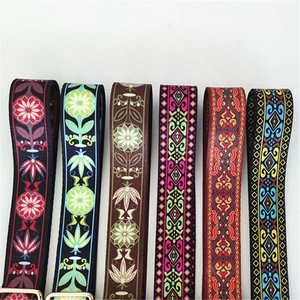 Ethnic style embroidered adjustable shoulder straps with bohemian geometric patterns