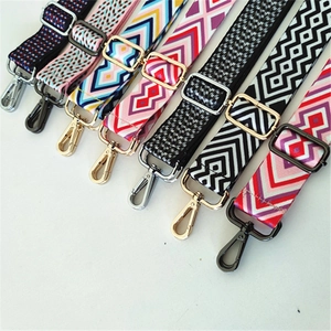 Ethnic style colorful adjustable wide shoulder straps with vintage jacquard patterns