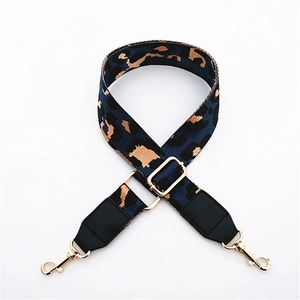 Adjustable leopard print replacement strap for handbags with premium gold metal hooks