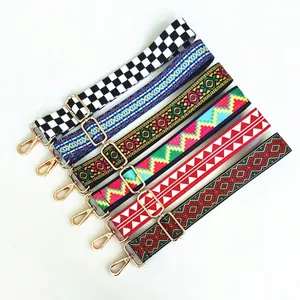 Adjustable Ethnic Woven Replacement Bag Strap Leopard Pattern Bohemian Crossbody Shoulder Strap For Women Bag Accessories