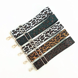 Fashion Leopard Print Wide Bag Strap Adjustable Woven Polyester Replacement Shoulder Strap For Crossbody Handbag Women Belt