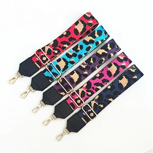 Adjustable leopard print PU leather shoulder straps with gold lobster clasps in five colors