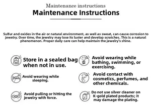 Guide for jewelry care featuring cleaning icons and maintenance tips for pearl pendants