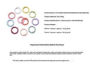 Detailed view of colorful UV plated round spring rings in various vibrant finishes