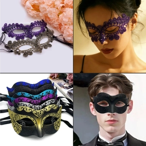 Masquerade Mask For Women Men Lace Eye Mask Hollow Out Bronzing Glitter For Halloween Party Cosplay Venetian Style