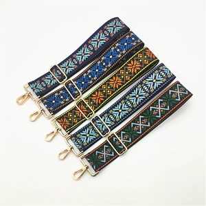 Ethnic Style Geometric Pattern Woven Wide Shoulder Strap For Women Adjustable Polyester Replacement Bag Strap Accessory