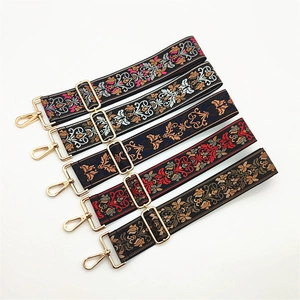 Ethnic Style Embroidered Polyester Bag Strap Adjustable Bohemian Replacement Shoulder Strap For Handbags Crossbody Bags Women
