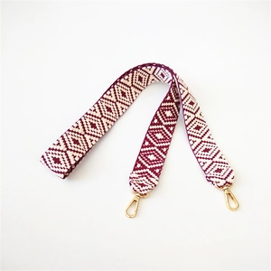 Bohemian Ethnic Woven Replacement Bag Strap Geometric Diamond Jacquard Crossbody Shoulder Bag Strap Women DIY Purse Accessory