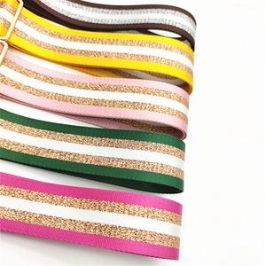 Bandoulière réglable rayée colorée avec boucles dorées pour sacs à main crossbody