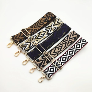 Adjustable wide rainbow shoulder straps for handbags with gold metal hardware
