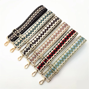 Adjustable woven replacement shoulder straps with gold metal hardware in six colors