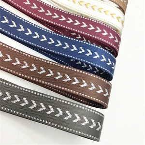 Detail of adjustable narrow shoulder straps in six colors with V-pattern weaving