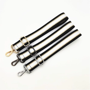 Adjustable Striped Replacement Shoulder Strap For Women Crossbody Bags Thick Woven Polyester Belt With Metal Buckle Bag Accessories