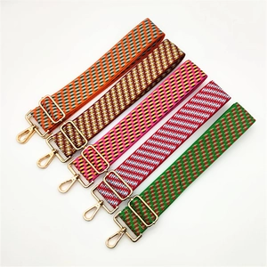 Fashion Wide Bag Strap Replacement Adjustable Jacquard Woven Shoulder Strap For Crossbody Handbags Geometric Pattern Women Accessories